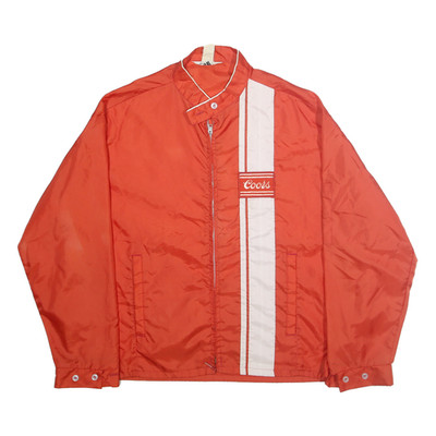 COORS Herren rot & weiß Nylon Reißverschluss Jacke XL Freizeit Racing inspiriert leicht