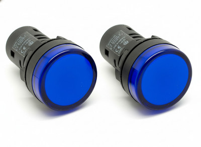 L22 ATI Blue LED Pilot Panel Indicator Light 22mm 110V 120V AC (Pack of 2)