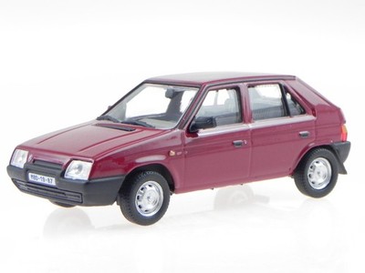 Skoda Favorit 136L 1987 apollo rot Modellauto 143ABS-708BJ Abrex 1:43
