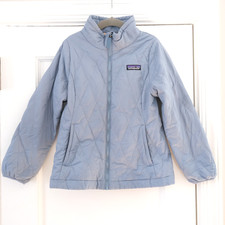 Patagonia Nano Puff Diamond Quilt Jacket Kids Medium 10 Light Plume Gray 68006