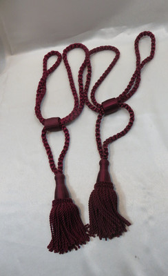 CONSCO Curtain - Chair Tie Back 24'' Tassel - Burgundy Set of Two