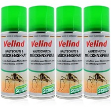 Velind Hautschutz und M&uuml;ckenspray, 4x200 ml Set gegen M&uuml;cken und Zecken