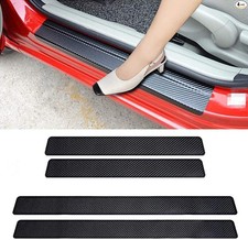 Car Door Sill Protector, 3D Carbon Fiber Anti-Scratch Cover Strips, bronze