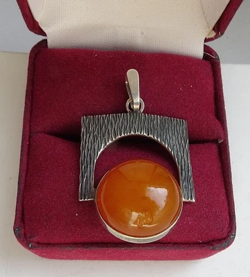 Anhänger 875 Silber Butterscotch Modernist Russland Punze Vintage Rarität 1960er - Bild 1 von 4