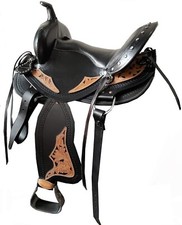 Western Barrel Racing Horse Saddle Premium Leather with tack set 10'' to 18' in