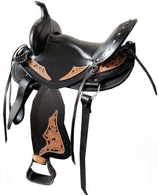 Western Barrel Racing Horse Saddle Premium Leather  with tack set 10'' to 18' in