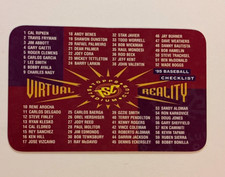 1995 TOPPS BASEBALL, STADIUM CLUB VIRTUAL REALITY CHECKLIST