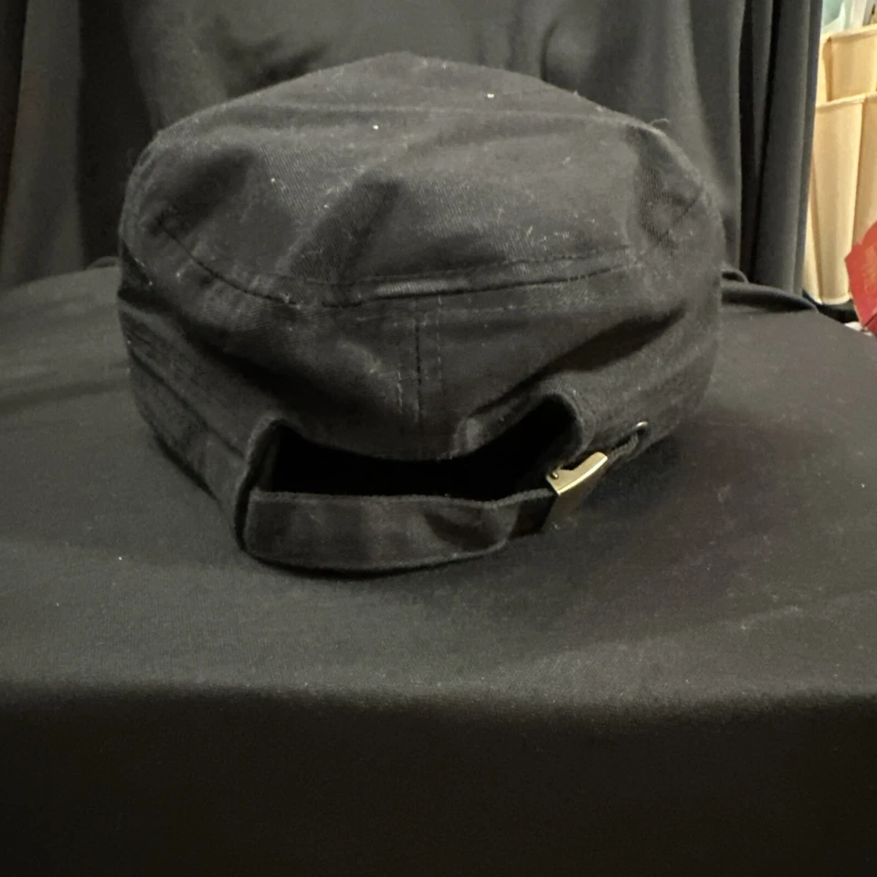 Crystal Cowgirl & Cowboy Boots Distressed Black Cadet Cap - Image 3 of 4