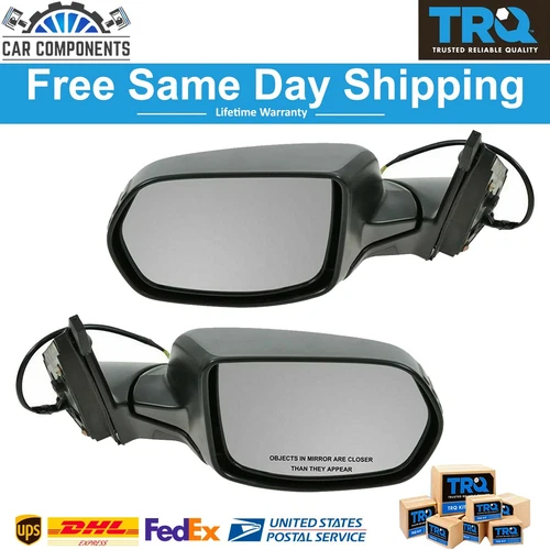 TRQ New Mirrors Power Side View LH & RH Set For 2007-2011 Honda CR-V