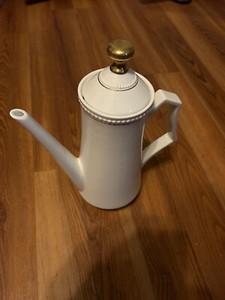 White Gold Ernest Sohn Creations Ceramic Coffee/Tea Pot Mid Century Modern Vtg
