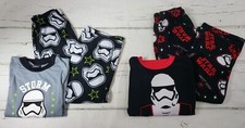 Two Pair Fleece Star Wars Storm Troppers Pajamas Set Boys Size M / L