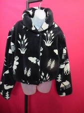 ~~denali Women's Black Gray Fleece Moose Outdoor Theme Lined Snow Jacket Sz M~~