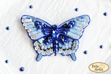 DIY Jewelry Making kit Blue Butterfly Brooch Making Embroidery Kit b-209