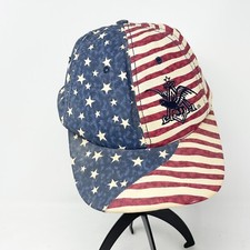 Vintage Stylemaster ANHEUSER BUSCH Snap Back Hat Made In The USA Patriotic Flag