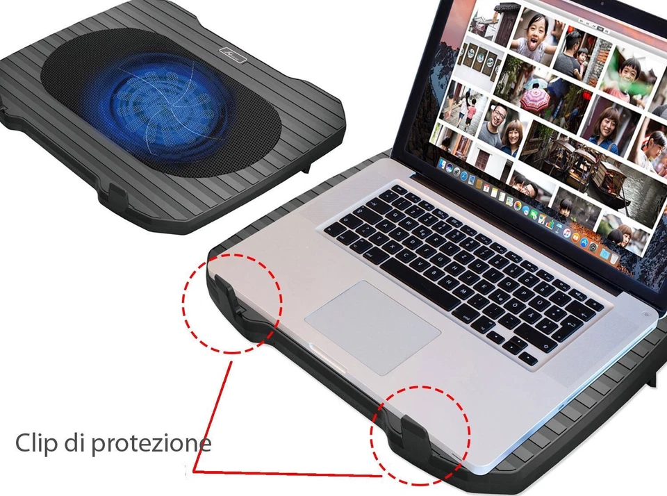 SUPPORTO DISSIPATORE CON VENTOLA DI RAFFREDDAMENTO PC PORTATILE NOTEBOOK K-15 - Immagine 3 di 4