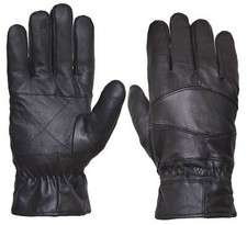UNIK Men's Full-Finger Elastic Cowhide Leather Motorcycle Gloves - Black