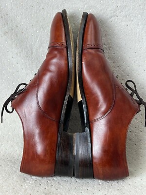 John Lobb Derby Calf Cap Toe Oxford Loafers Shoes Saddle US Size