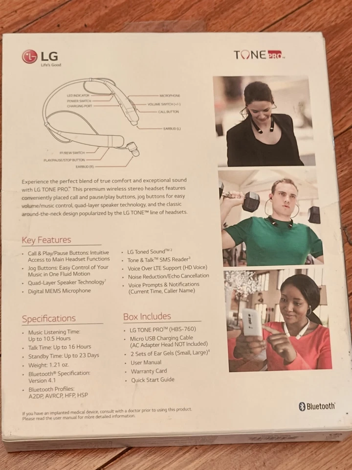 LG Tone Pro LBT760 Premium Wireless Stereo Headset In Original WHITE - Image 2 of 4