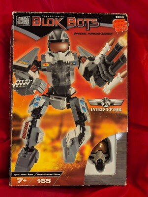 Mega Blocks Transforming Blok Bots 9344 Special Forces INTERCEPTOR 2002