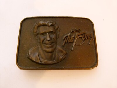 Vintage 1976 Messing Gürtelschnalle AAAY The Fonz Happy Days Fonzie Buckle Paramount
