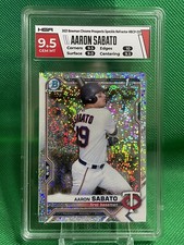 Aaron Sabato 2021 1st Bowman Chrome BCP-125 Speckle Refractor SP SN /299 HGA 9.5