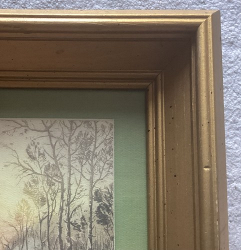Pair of VTG Offset Lithograph Prints, Landscape With VTG Wooden Frames - Picture 10 of 12