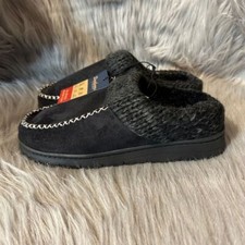 Dearfoams Slippers Clogs Womens Size Medium 7-8 Black Slip On Shoes Memory Foam