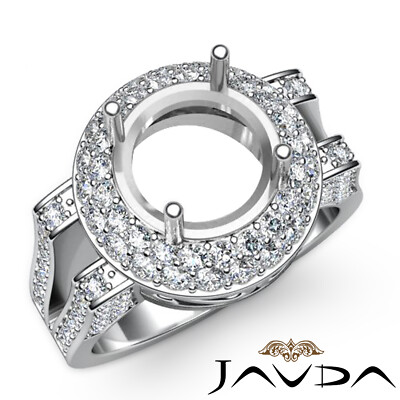 Halo Pave Setting Semi Mount Javda Diamond Engagement Round Ring 1.1 Ctw