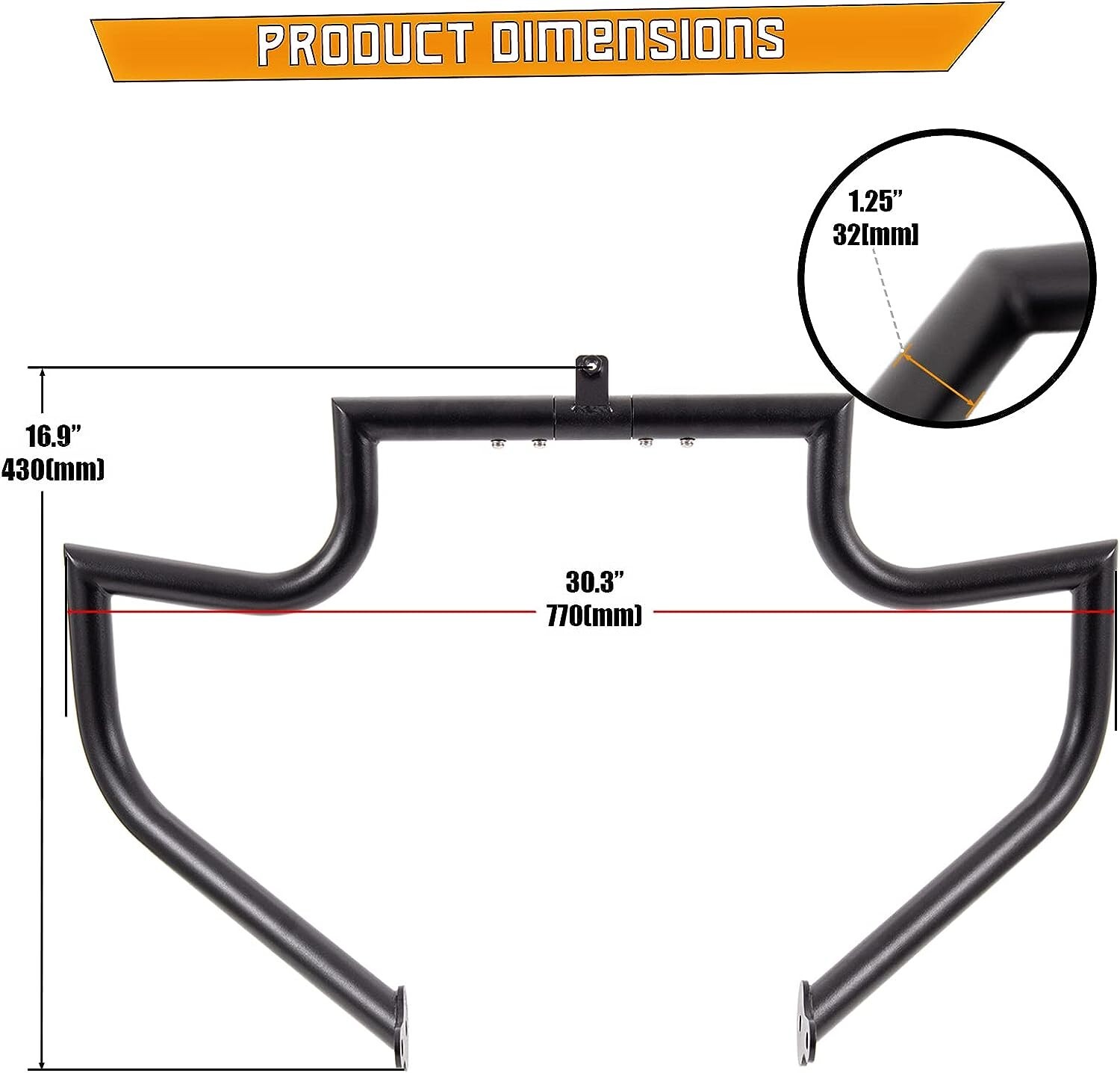 1-1/4" Highway Engine Guard Crash Bar Fit For Harley Touring Street Glide 09-25