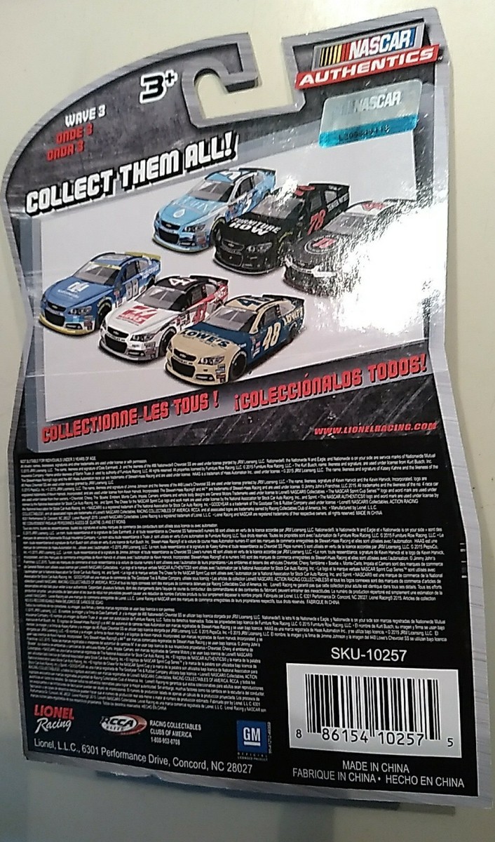 KURT BUSCH 2016 HAAS DARLINGTON 1:64 NASCAR AUTHENTICS WAVE 3