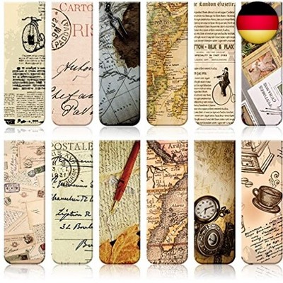 12 Stücke Vintage Stil Magnetisch Lesezeichen Sortiert Farben Magnet 
