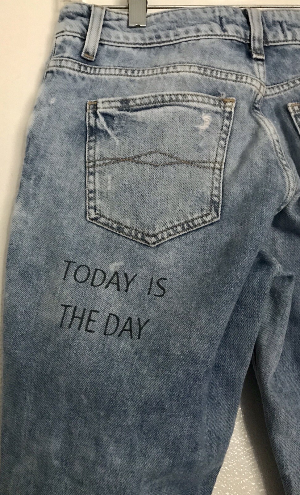 Zara Basic Jeans Distressed Destroyed Light Wash … - image 3