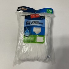 Hanes Boys White Briefs Value Pack of 6 Underwear Tagless Wicking Large 14-16