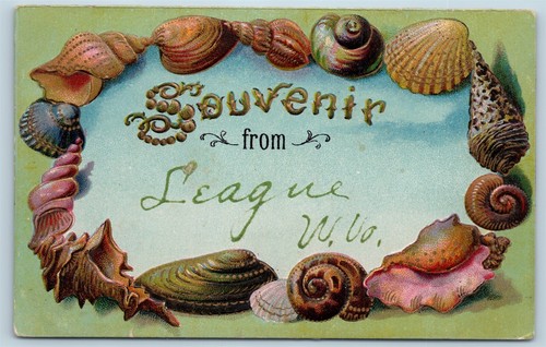 Postcard WV League Grant Shell Border Souvenir From League West Virginia S20
