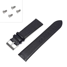 Skagen Genuine Leather Watch Strap/Band Black/Brown,4 Screws