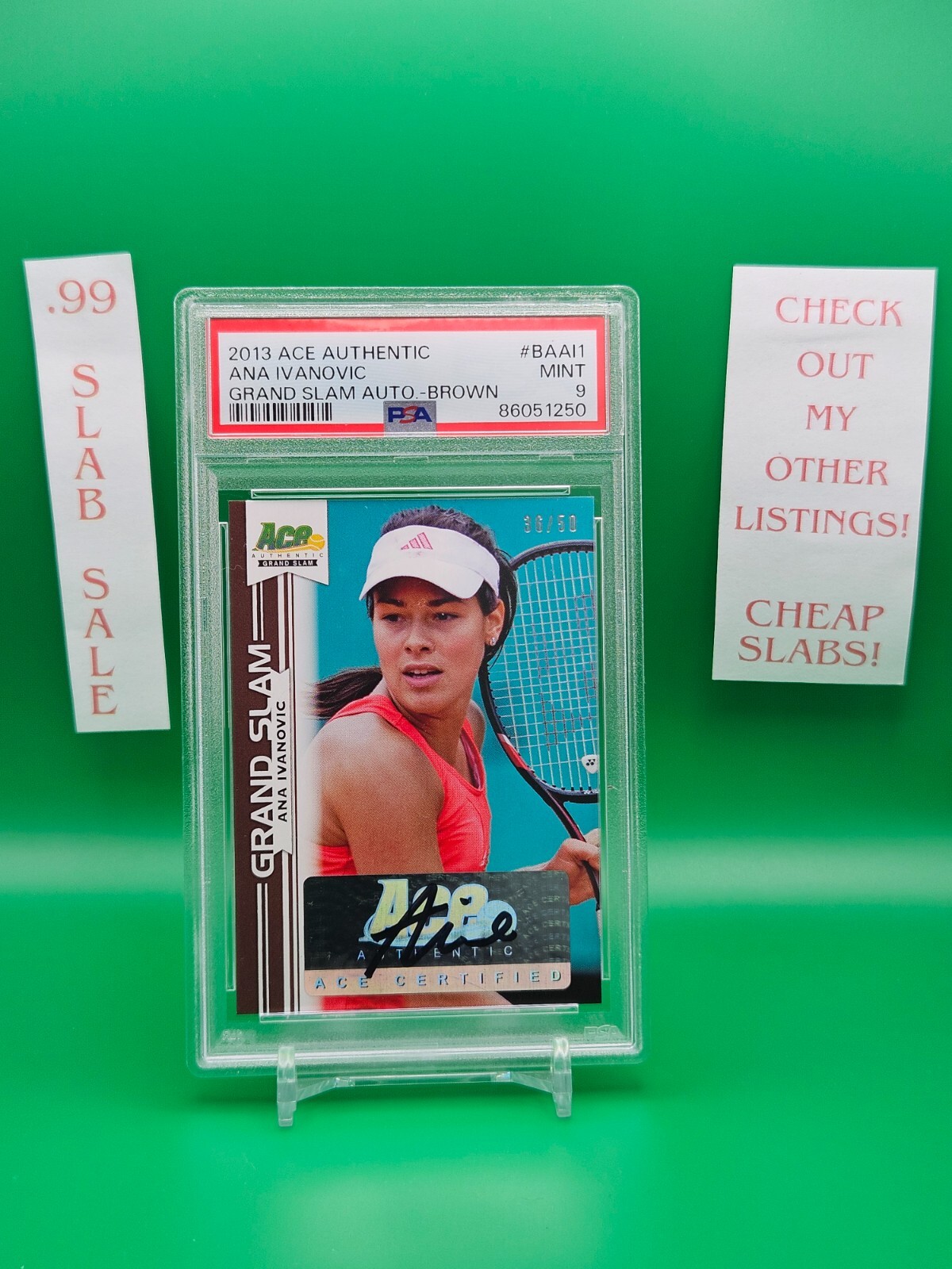 2013 Ace Authentic Tennis Grand Slam Brown Auto BAAI1 Ana Ivanovic /50