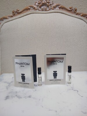 2 Paco Rabanne Phantom PARFUM Sample Spray .05oz, 1.5ml Each New in Card 