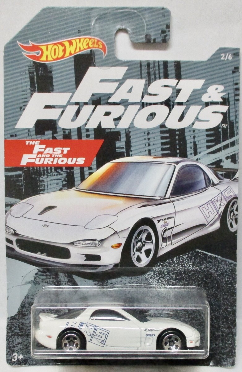 2018 HOT WHEELS FAST & FURIOUS '95 MAZDA RX-7 WHITE 2/6
