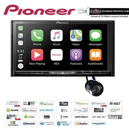 Pioneer AVH-W4500NEX DVD Receiver HD Radio with Bullet Style Backup Camera 
