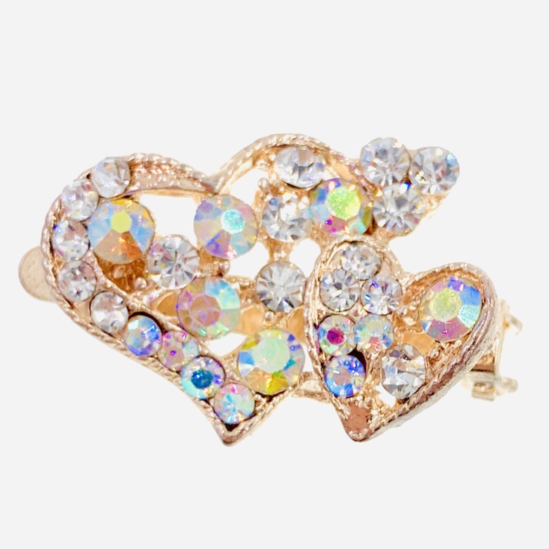 USA HEART Hair Clip Hairpin Rhinestone Crystal Barrette Elegant