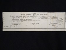 Titolo azionario Debito Pubblico del Regno d'Italia Cartella Obbligazione 1867