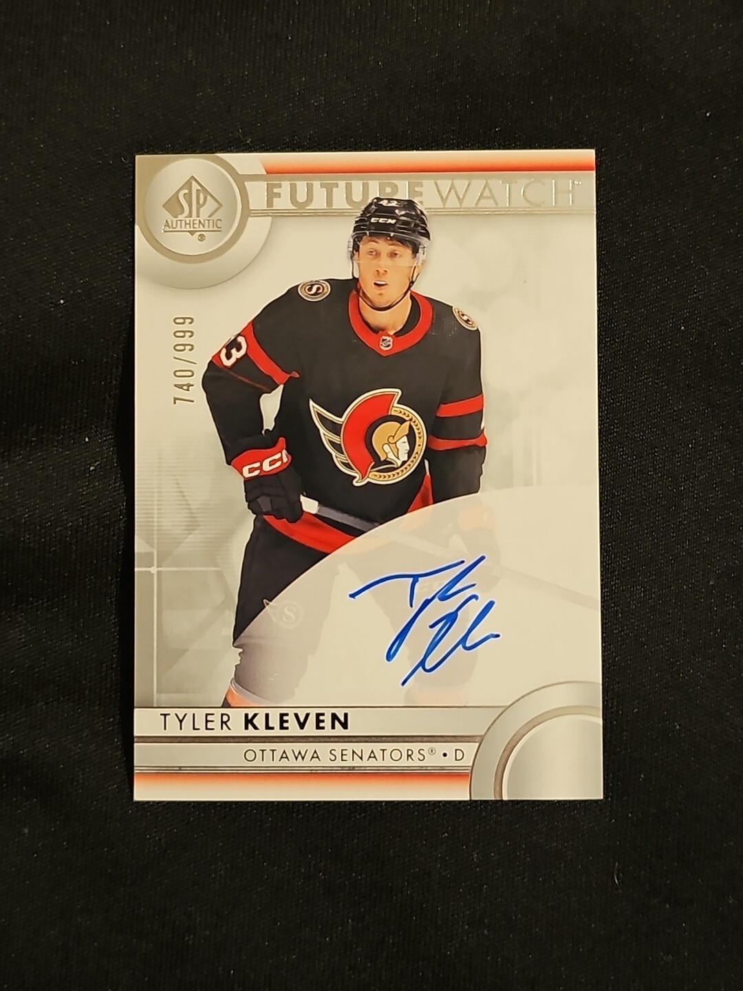 2023-24 SP Authentic Future Watch Auto Tyler Kleven Ottawa Sens #165 SP #740/999