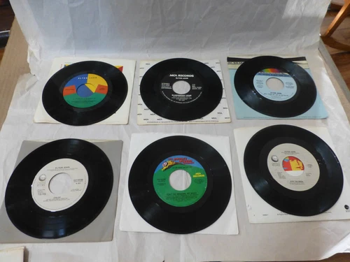 Lot of 6 Elton John 45 RPM Records - Crocodile Rock,Little Jeannie,Chloe,Snow Qu