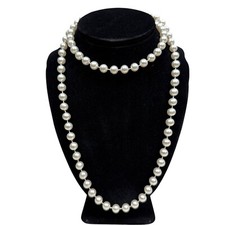 Pearl Necklace Strand Costume Jewelry Classic Elegant Long Faux Pearls 17 in L