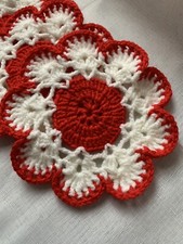 White Vintage Hand Crochet Lace Doilies Handmade