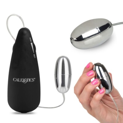 Mini Silver Metallic Vibrating Bullet Egg Clitoral Anal Climax Vibe Vibrator