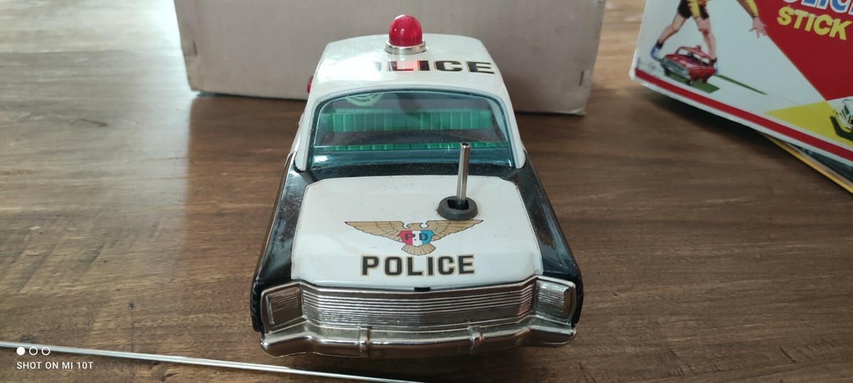 Jouet Ancien NOMURA/Police Car Stick Shift/jouet tôle ancien/old toy