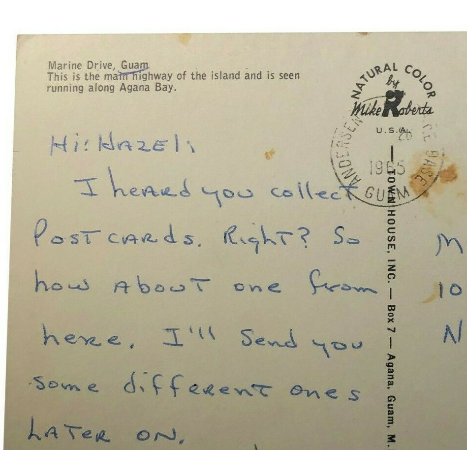 Vintage Postcard, Marine Drive, Guam, 1965 eBay