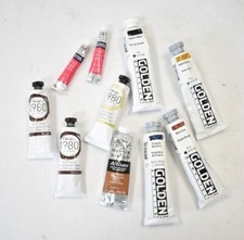 Lot of 10 Acrylic Paint Set Assorted Colors/Brands Oil Colors Artist Painting