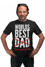 Worlds Best Dad Grandad Funny T Shirt Present Pregnancy Announcement Gift Idea